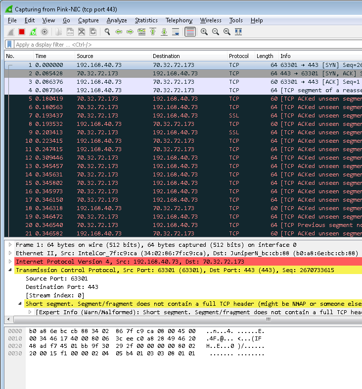 why do we get wireshark captures