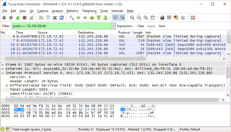 wireshark capture filter to capture only packets you send