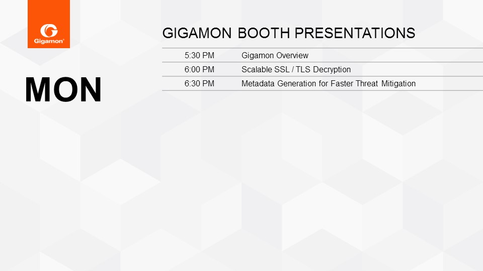 Gigamon Schedule-RSA Conference 2017-Monday