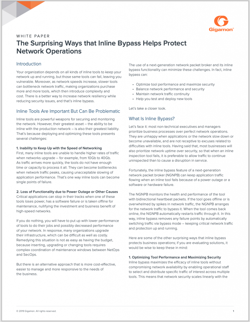 Whitepaper: The Surprising Ways That Inline Bypass Helps Protect Network Operations