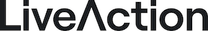 Logo of LiveAction. It's black letters on white background.